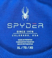 Spyder Blue Short Sleeeve Tee Ribbed Collar Embroidered Logo Mens Sz XL
