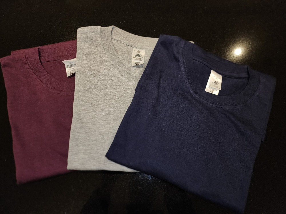 Men’s Plain Blank Heavyweight Short Sleeve Tee T-Shirt Lot Hautes Brand USA