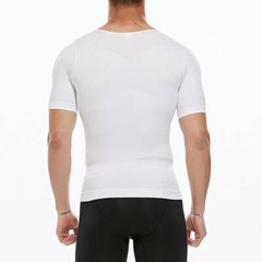Men Slimming Body Shaper T-shirt Abs Abdomen Compression Tee Workout Tank Tops
