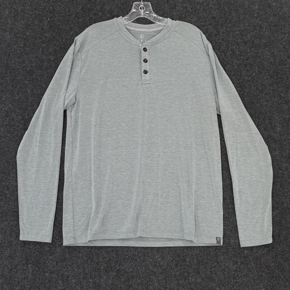 Free Fly Bamboo Flex Henley Shirt Men’s Large Gray Green Bamboo Blend Soft