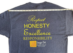 Gildan Men L Heavy Cotton Blend T-Shirt Gray Respect Honesty Imago Dei School
