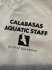 Calabasas Aquatic Staff City Lifeguard Swimming White Graphic L/S T-Shirt Sz. M