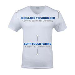 Gildan Men’s V-Neck T-Shirts, Multipack, Style G1103, Large, White (6-pack)