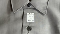 1960s Vintage Klopman Poplin Gray Work Shirt NOS Deadstock USA Small