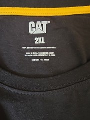 Sz 2XL Caterpillar Tshirt Men Trademark Black Tee Apparel Accessories Cotton New