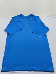 Umbro Mens Blue Soccer Field Jersey Short Sleeve Moisture Wicking Micro Mesh