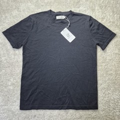 Collars & Co Cotton Silk T Shirt Mens Medium Black Knit Quiet Luxury Beachy New