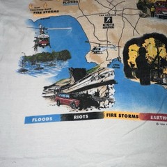 VTG 1994 California Four Seasons White Shirt Size L Single Stitch Floods Riots