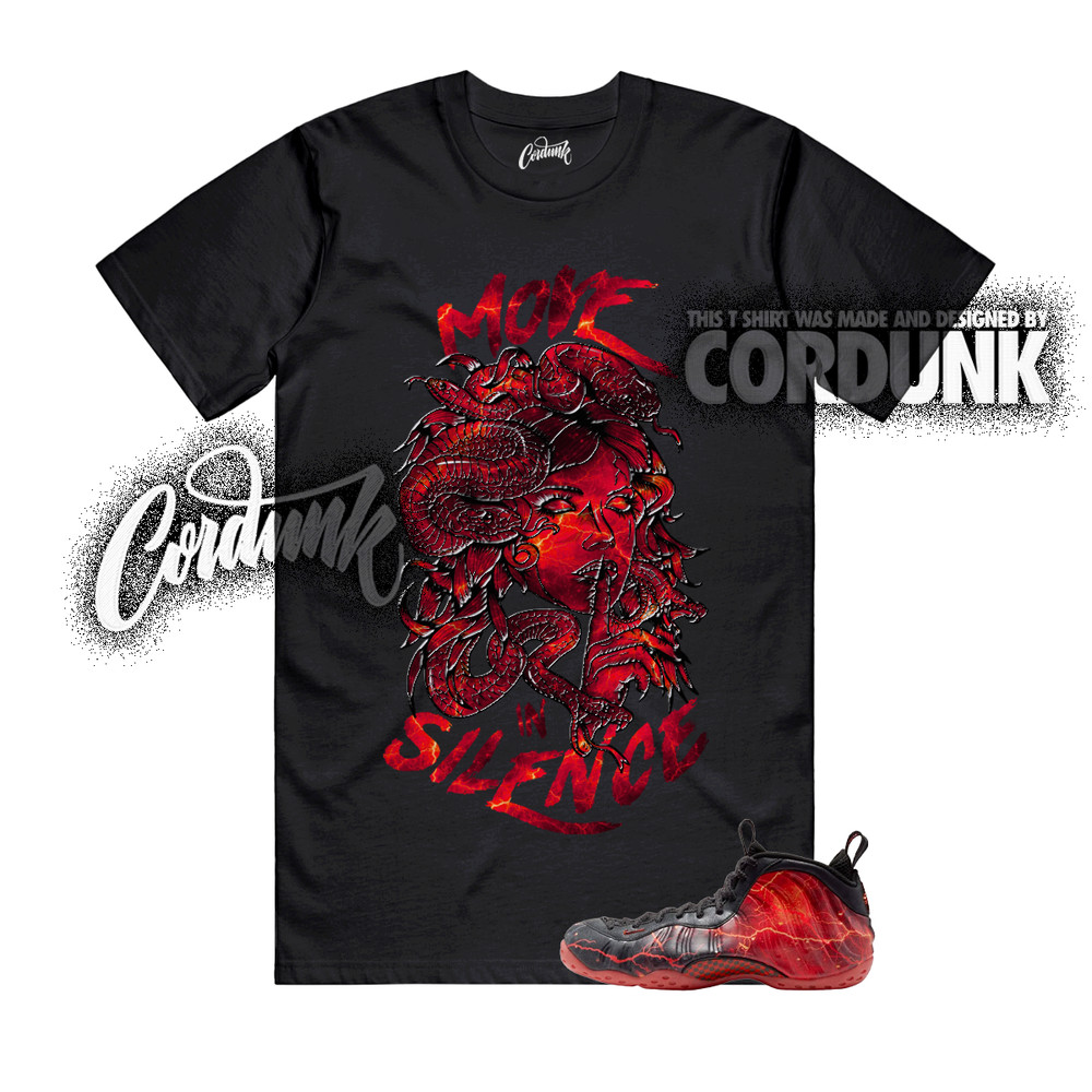 Foamposite One Stranger Black Bright Crimson Stormy Air T Shirt Match MIS