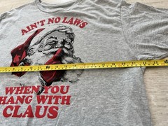 Holiday Time Santa Claus Funny T-Shirt Size XL Gray Christmas Holidays