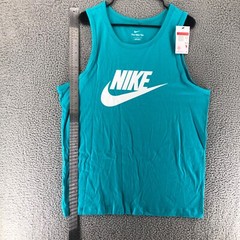 Nike Sportswear Icon Futura Tank Top Men’s L Teal Green White AR4991 345