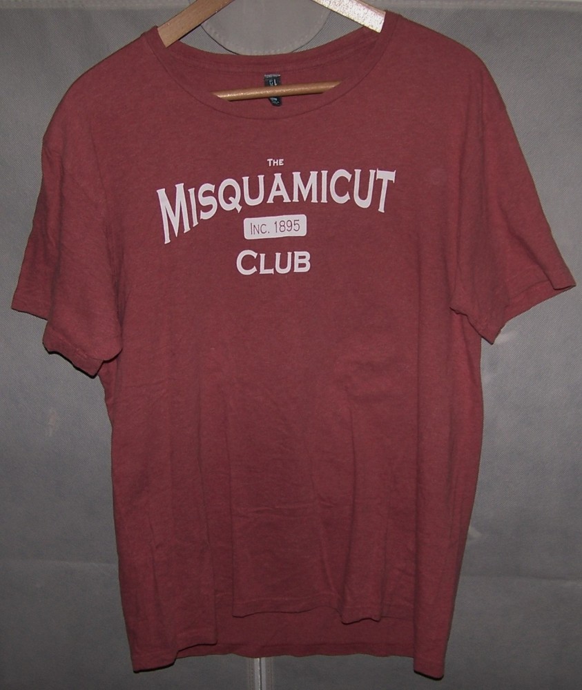 Vintage 2014 Crew Neck Golf Tee Shirt THE MISQUAMICUT CLUB 4th OF JULY Red Sz L