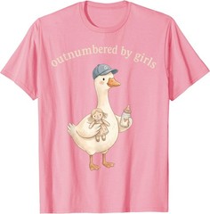 Outnumbered By Girls Funny Dad Goose Family Life T-Shirt