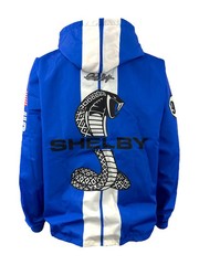 Carroll Shelby American Blue Two Stripe Waterproof Windbreaker