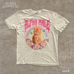 Funny Alpha Male Kitten Graphic Shirt Sarcastic Cat Meme Vintage Unisex Tee Gift