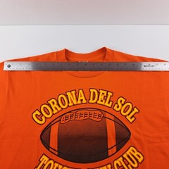 Vintage Football Touchdown Club T-Shirt Mens Large Orange SS JERZEES Made in USA