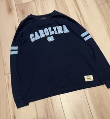 J. America Navy UNC Collegiate Long Sleeve Logo T-Shirt Sz L