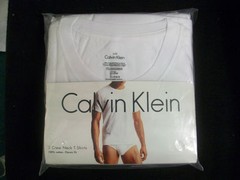 3 CALVIN KLEIN CREW OR V NECK WHITE BLACK GRAY SIZES S M L XL COTTON T-SHIRTS
