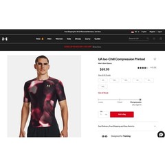 Under Armour Mens UA Iso Chill Compression Printed Long Sleeve XL