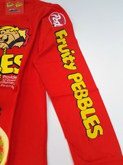 Cakeworthy x Fruity Pebbles Cereal Long Sleeve T-Shirt Top Red The Flintstones