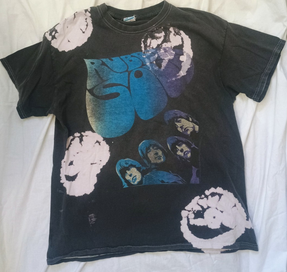 The Beatles Junk Food Rubber Soul Tie Dye Faded T-Shirt Mens M