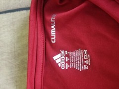 Adidas Mens Climate Red Wisconsin Front Print Stretch Shirt Medium