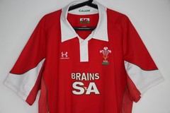 Under Armour Mens 2XL WRU Calon Brains SA Rugby Jersey Shirt N1390