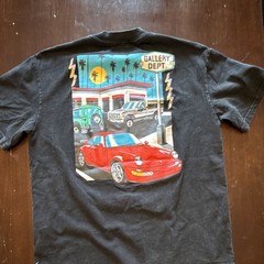 Gallery Dept. Men’s Black Graphic Print Cars Cotton Crew Neck T-Shirt Sz M