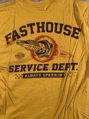 NWT FastHouse Ignite T-Shirt Vintage Gold “Always Sparkin” Spark Plug Design NEW