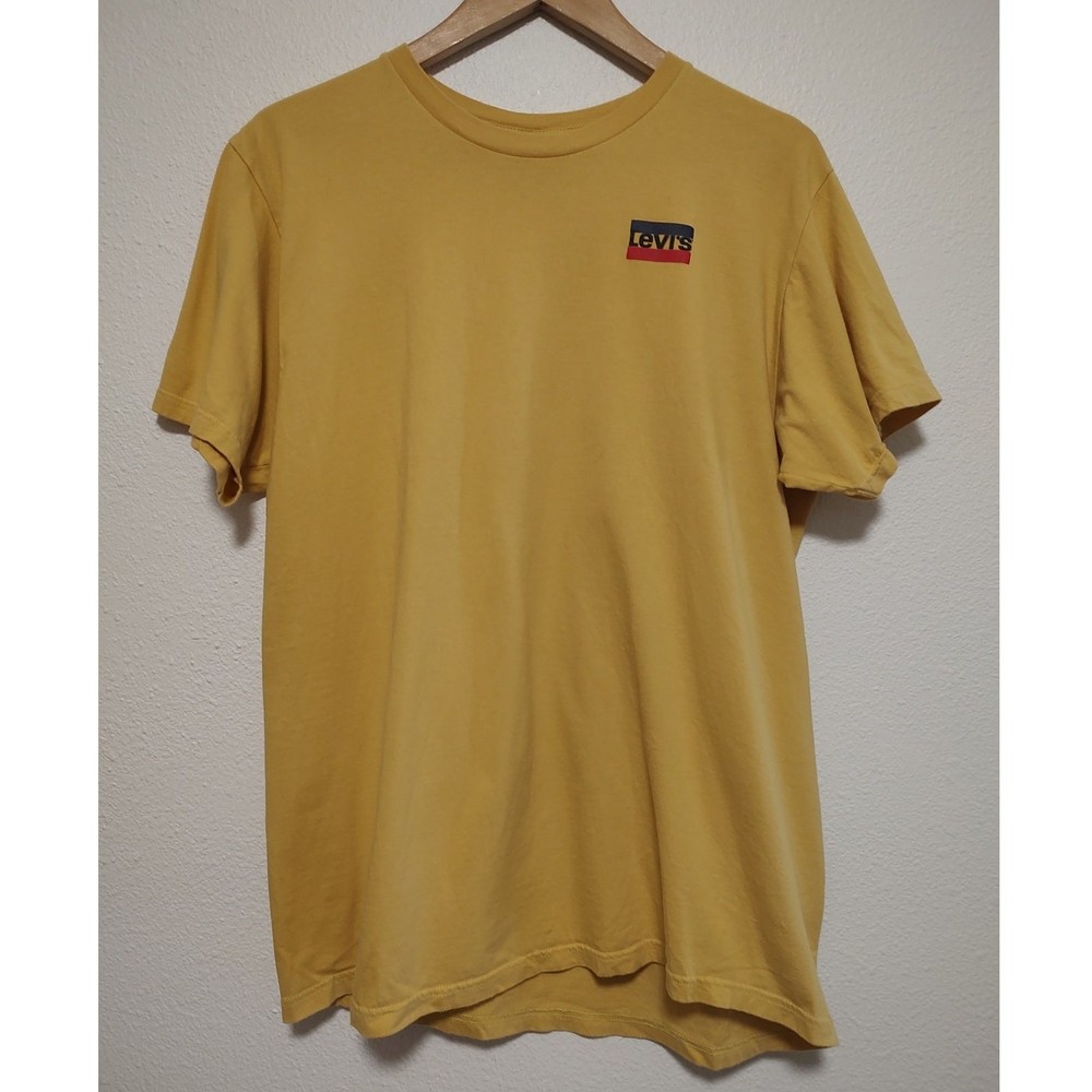 Levi’s Men’s Golden Yellow Short Sleeve Cotton T-Shirt Size Large Irregular