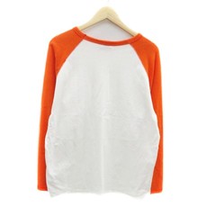 Dickies L Long Sleeve T-shirt Orange White Cotton Crew Neck Excellent For Ages 1