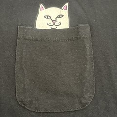 RIPNDIP Cat Pocket T-Shirt Middle Finger Graphic Black T-Shirt Men’s Size Large