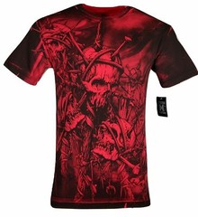 Xtreme Couture Affliction Men’s T-Shirt HEADHUNTER Red Tattoo Biker S-5XL
