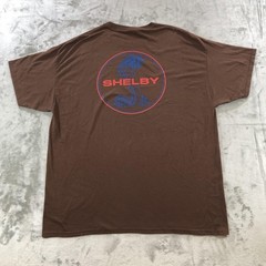 Shelby Shirt Mens Extra Large Brown Cobra Logo Graphic Jerzees Dri-Power Tee