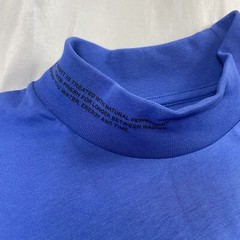 Pangaia Men Sz M High Neck Long Sleeve T Shirt Blue Organic Cotton PPRMINT
