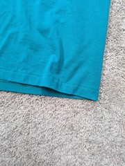 Vintage USA MADE Hanes Single Stitch Shirt Mens XL 50/50 Teal Blank Heavyweight