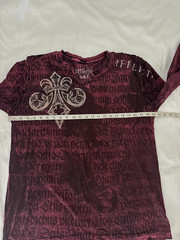 Vintage Affliction Buckle Shirt 2XL Burgundy Lava Wash Goth Y2K Grunge Mall USA