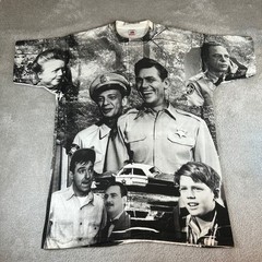 Vintage 90s Andy Griffith Show T-Shirt Mens XL Grey All Over Print 1992 USA Rare