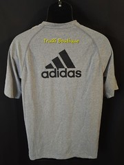 Adidas Climalite Moisture Wicking Performance Logo T-Shirt Grey Size XS