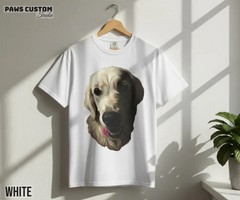 Custom Pet Portrait Comfort Tee Personalized Dog Cat Photo Shirt Unisex Gift