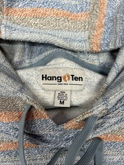 Vintage Hang Ten Hoodie Mens Medium Stripe Pullover Retro Kangaroo pocket Y2K 90