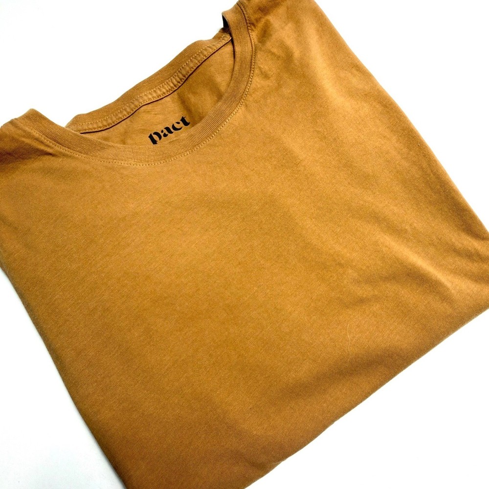Pact Organic Cotton Essential Crew Neck T-Shirt Men’s Medium Tan Brown