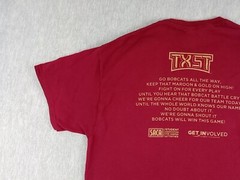 Texas State Bobcats T Shirt Adults Sm Maroon Gold Homecoming Eat’Em Up, Cats!