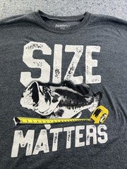 Academy Sports Outdoors Size Matters Fishing T-Shirt XXL Gray Graphic Tee