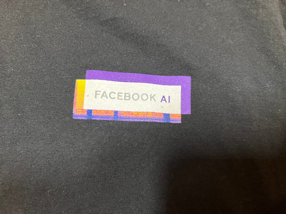 FACEBOOK Artificial Intelligence logo EMPLOYEE T-SHIRT Black Medium Poke Meta AI
