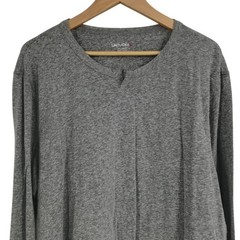 UntuckIt Mens Long Sleeve Notch Neck Gray Shirt Size XXL Marled Soft Comfort