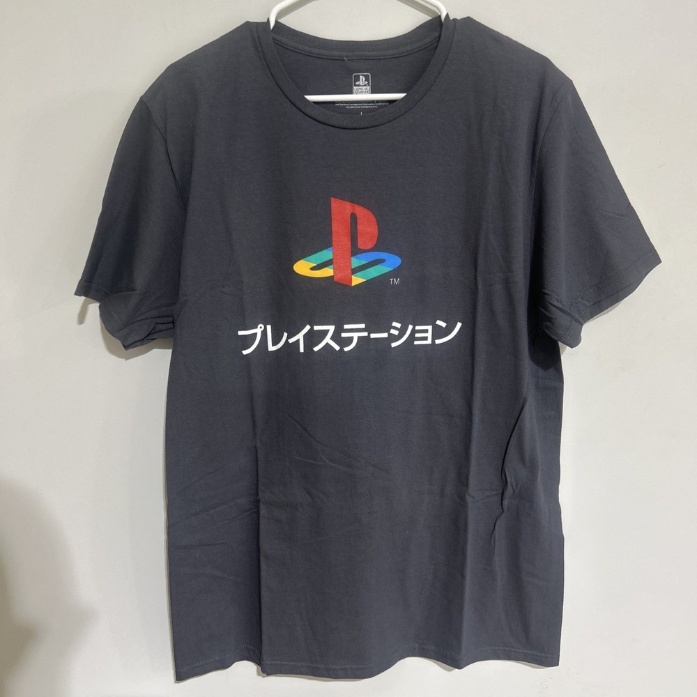 NWOT Official PLAYSTATION 100% Cotton TEE / T-Shirt Size LARGE Dark Gray