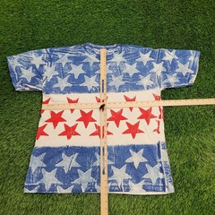 Vintage 80s American Flag Stars AOP Shirt Large 22×27 Crop