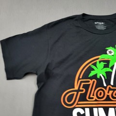 Florida Summer Suna Shirt Mens M Short Sleeve Palm Trees Stars Pullover Black