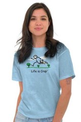 Life is Crap Dog Chasing Runner Unlucky Gift Mens Short Sleeve Crewneck Tee